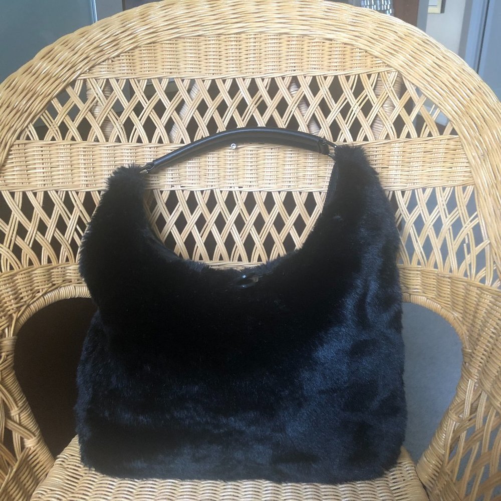 Black Faux Fur Purse 👜